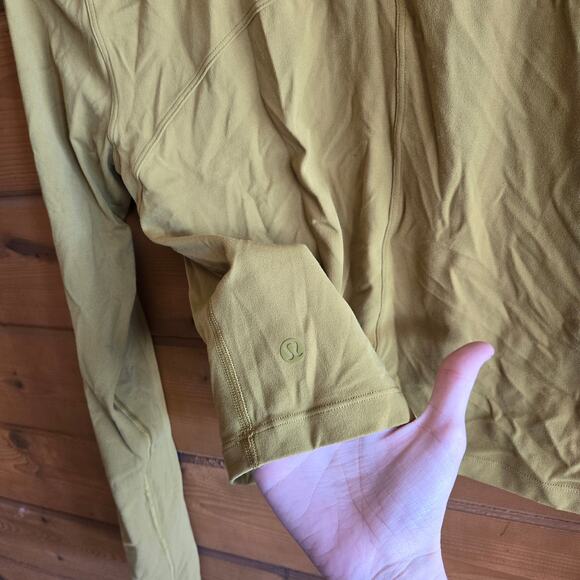 Lululemon All Aligned Mock Neck Long Sleeve Shirt Auric Gold 8 W3DVWS Top - Picture 5 of 6